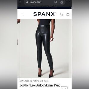 SPANX Leather-Like Ankle Skinny Pant